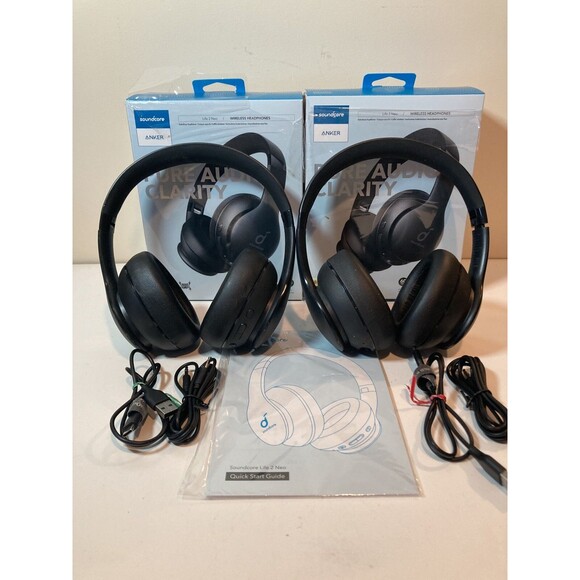 (2) Soundcore by Anker Life 2 Neo Over-Ear Wireless Headphones Bluetooth- EUC - Picture 1 of 10